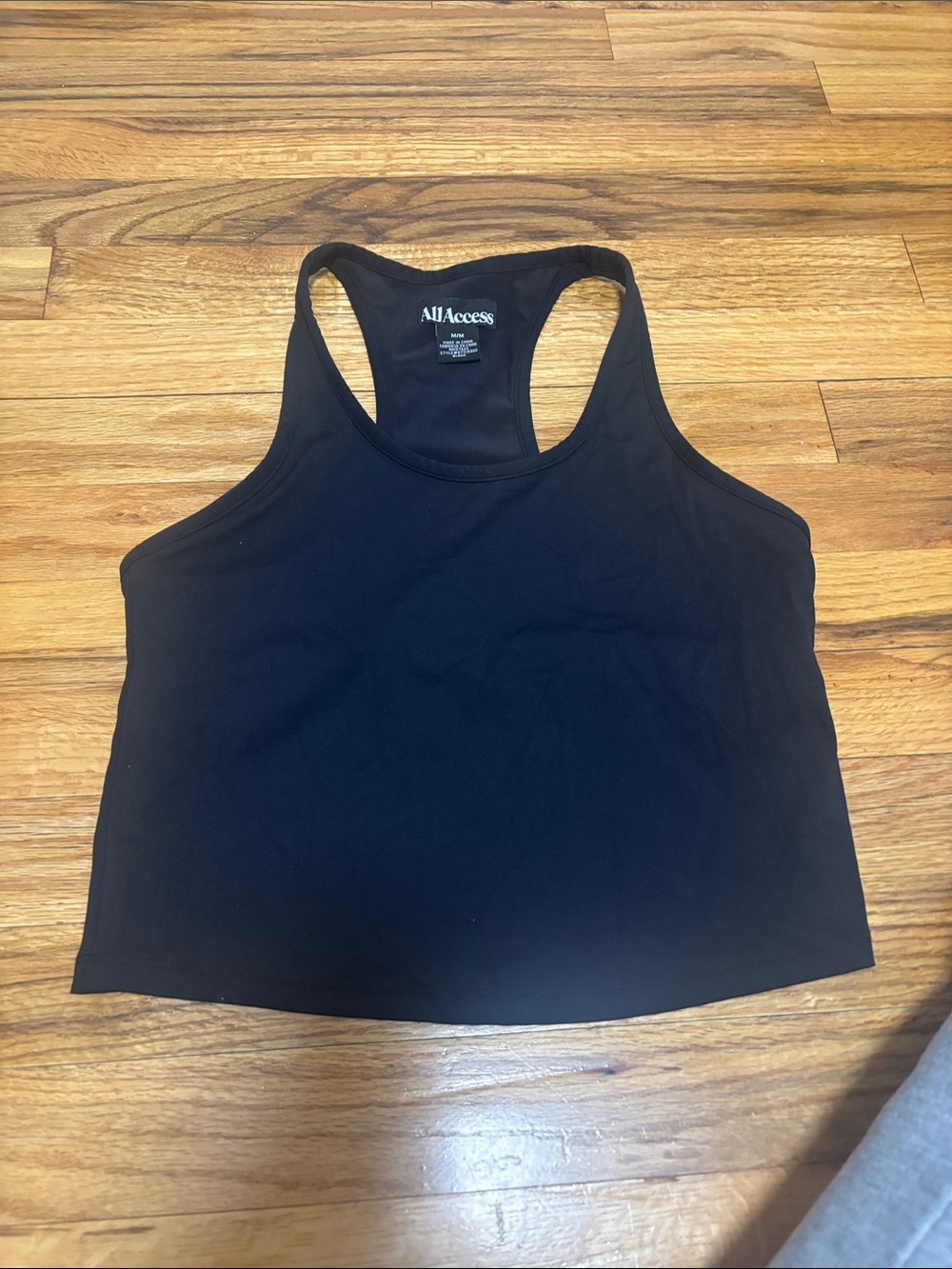 ALL ACCESS Black Racerback Crop Tank